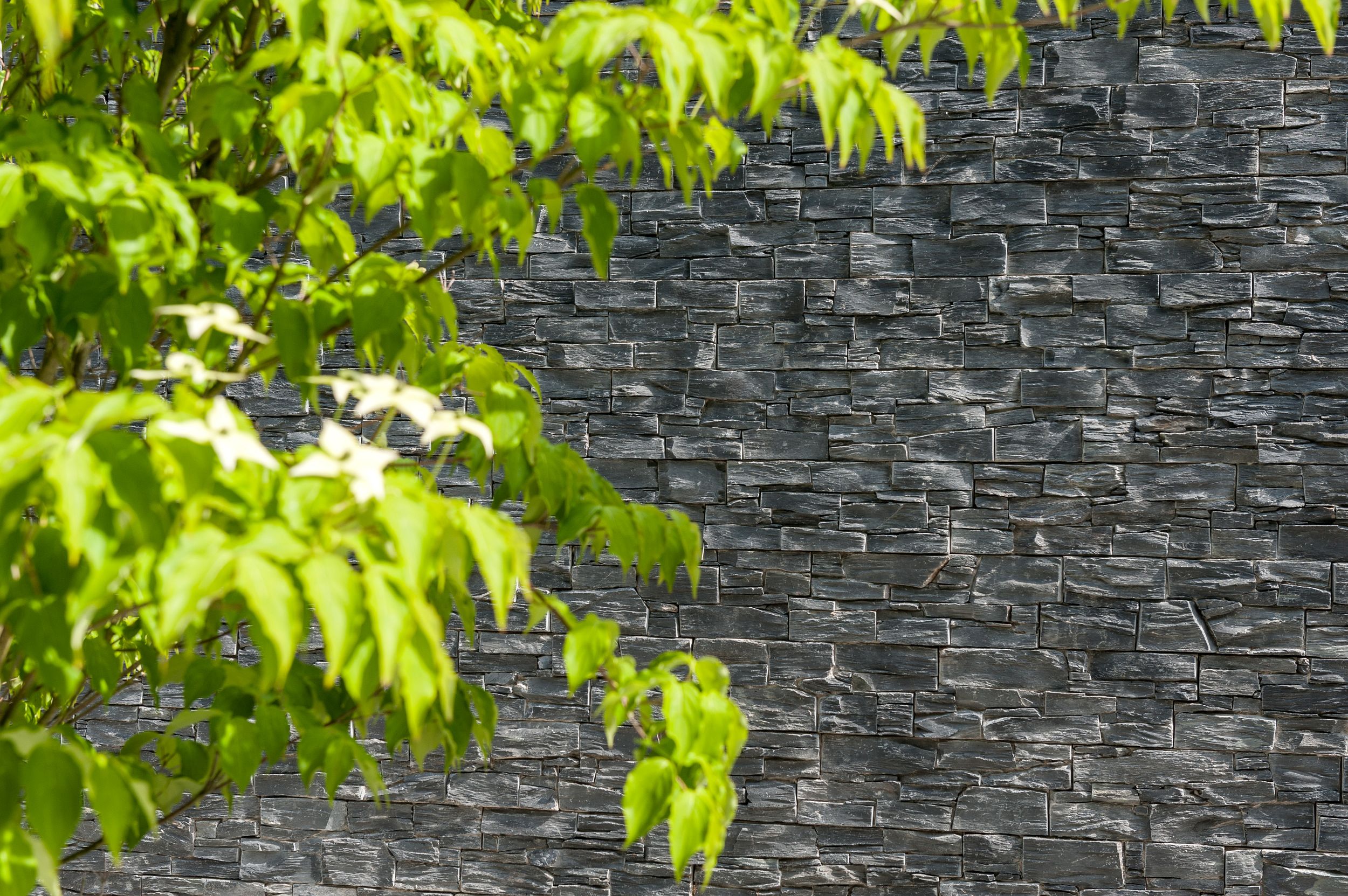 Bild: Natursteinpaneele an Mauer, Foto: Johann Hinrichs Photography